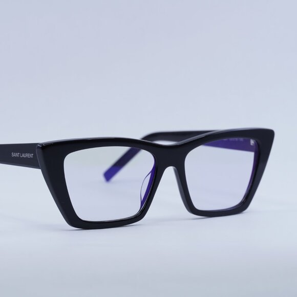 Saint Laurent SL276 MICA 025 Sunglasses Black Cat Eye Frame, Clear Lenses - Picture 6 of 14